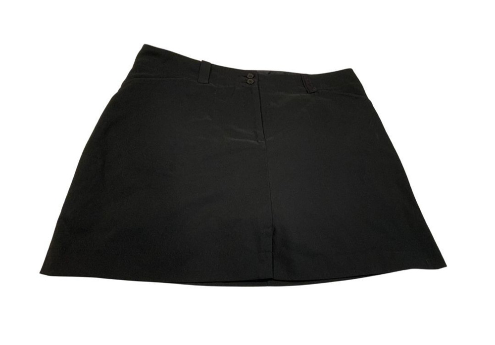 Nike Golf Womens Dri-Fit Skort Size 14 Black Athletic Roomy Pockets Belt Loops